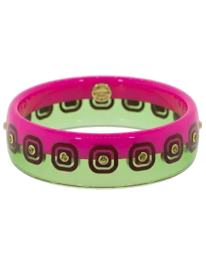 Pink Green Burgundy Bakelite Peridot Bangle