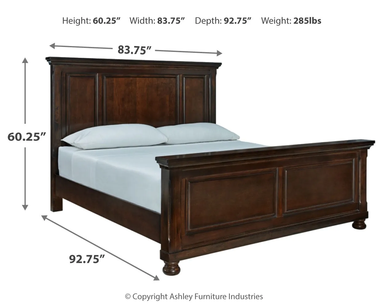 Porter California King Panel Bed with Mirrored Dresser