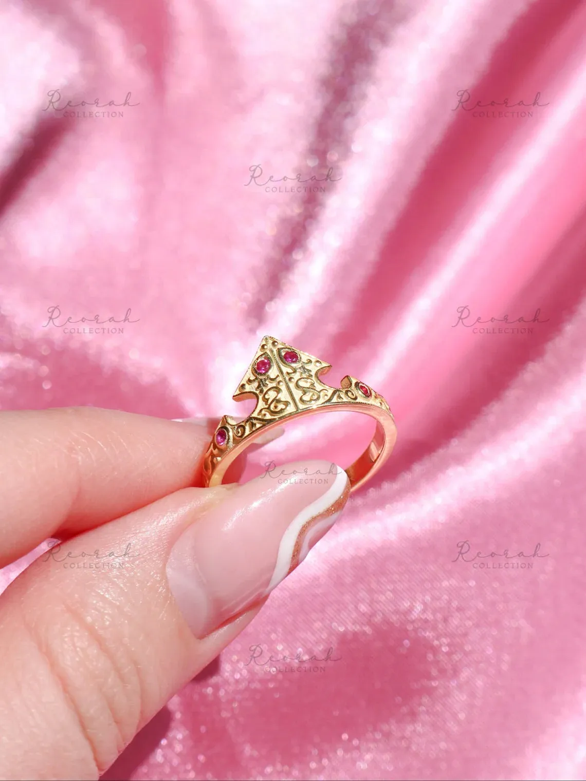 Princess Aurora Crown Ring, 925 Sterling Silver