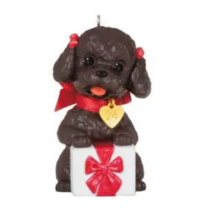 Puppy Love Poodle 2024 Ornament