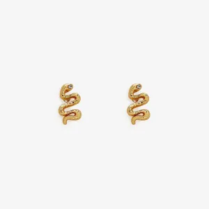 PURA VIDA SNAKE STUD EARRINGS GOLD