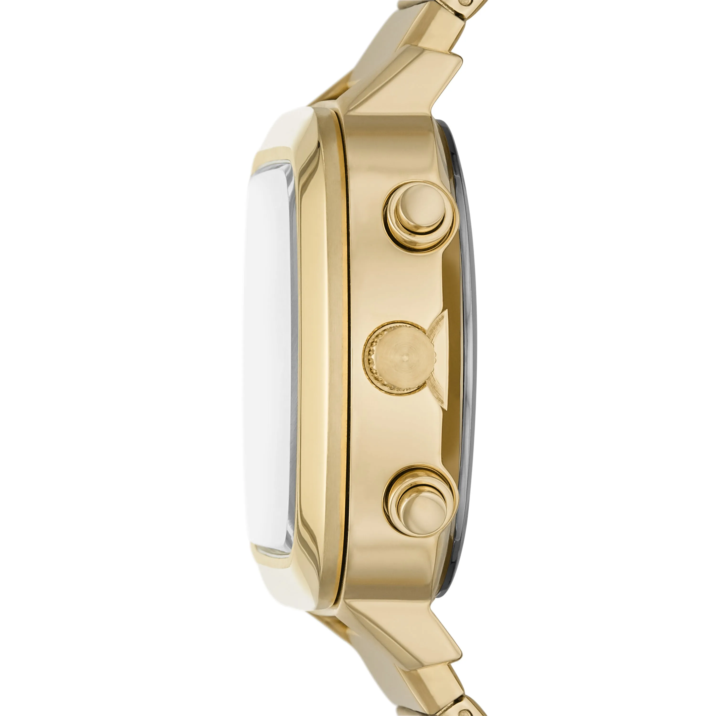 Retro Analog-Digital Gold-Tone Stainless Steel Watch