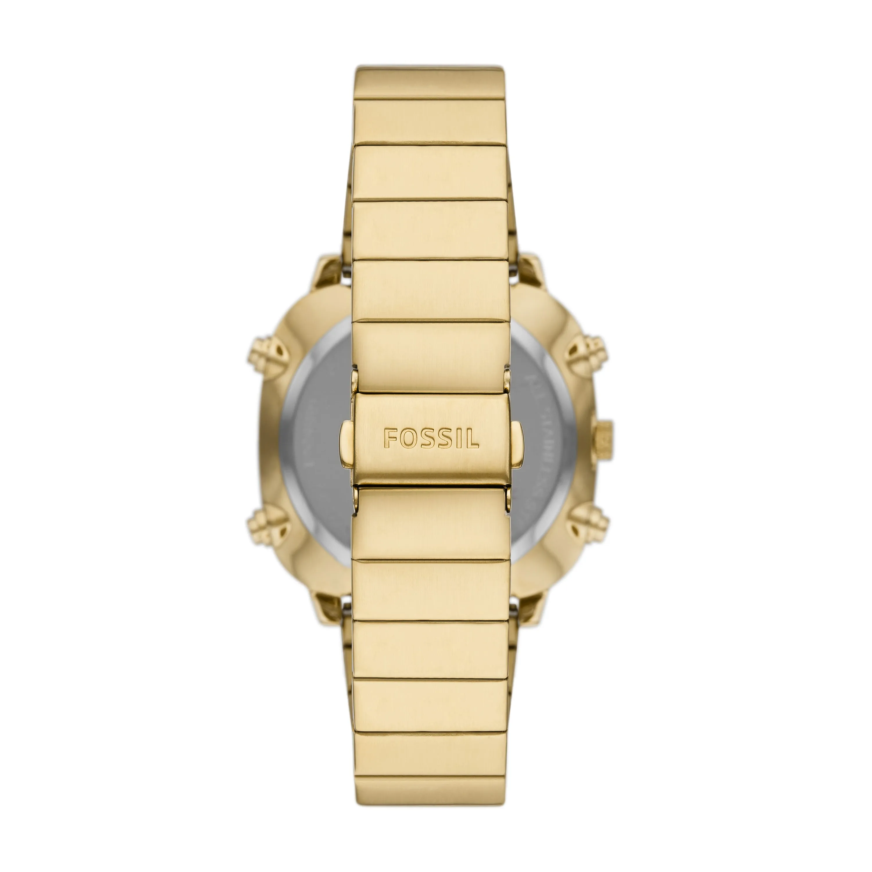 Retro Analog-Digital Gold-Tone Stainless Steel Watch