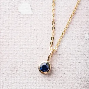 Sapphire Accent Necklace in 14k Gold