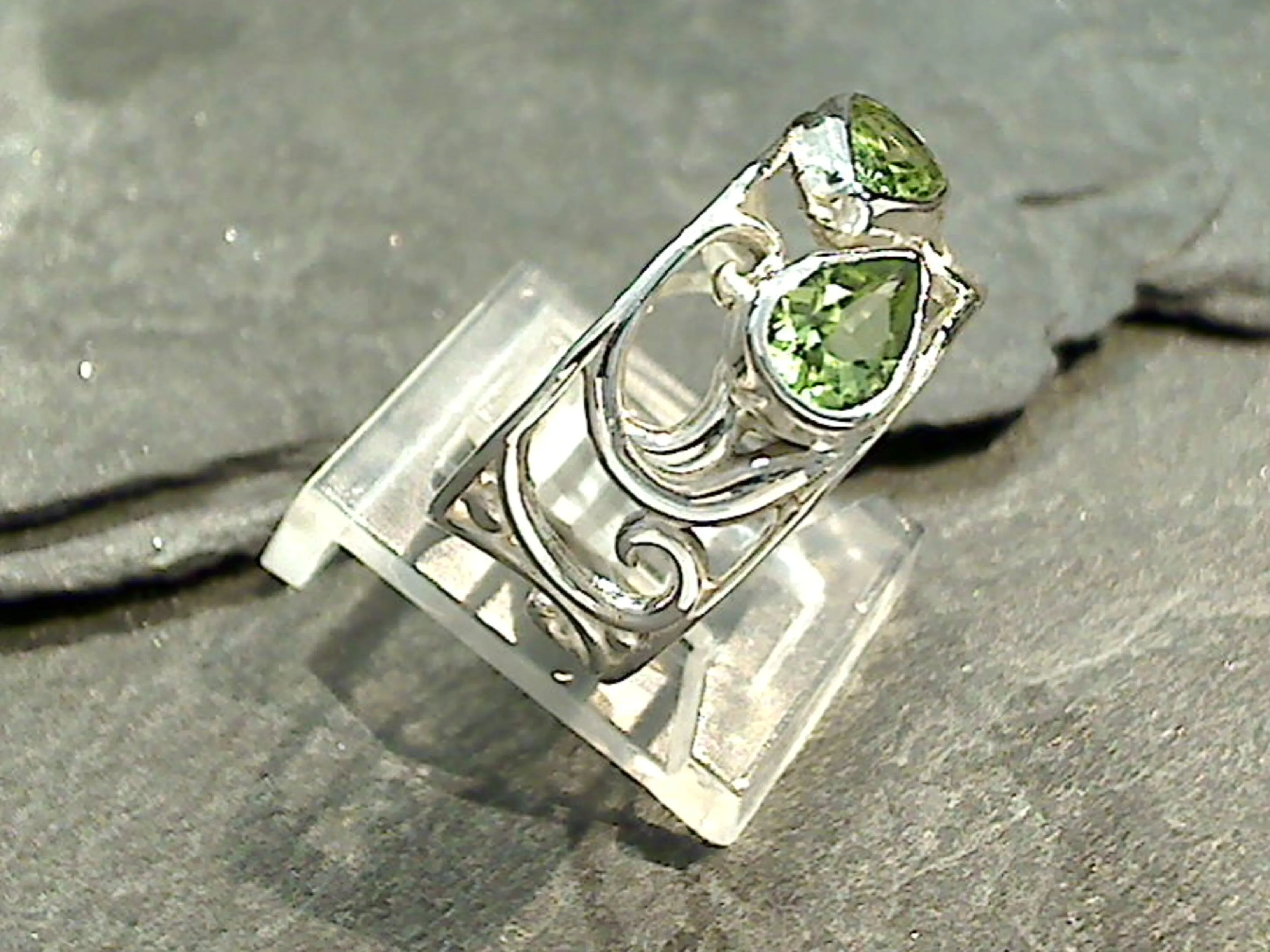 Size 6 Peridot, Sterling Silver Ring