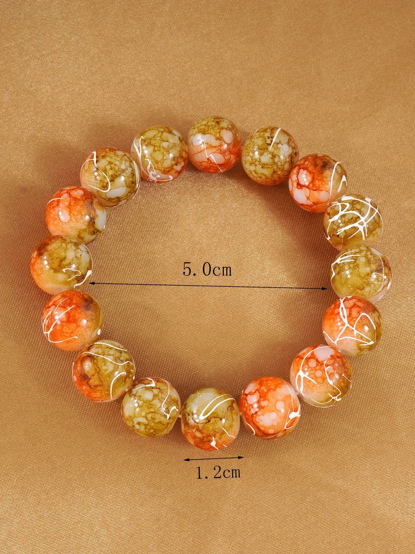 Splash Graphic Burned Orange Beaded Bracelet Women Bracelet Stackable Bracelet