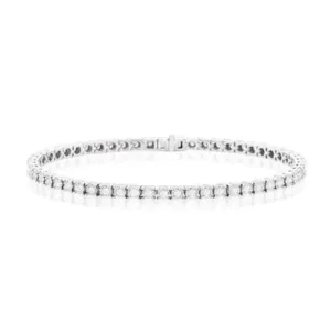 Sterling Silver Round Brilliant Cut with 1/3 Carat tw of Diamond Tennis Bracelet