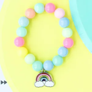 Stretch beaded bracelet Rainbow Charm Children's Jewelry