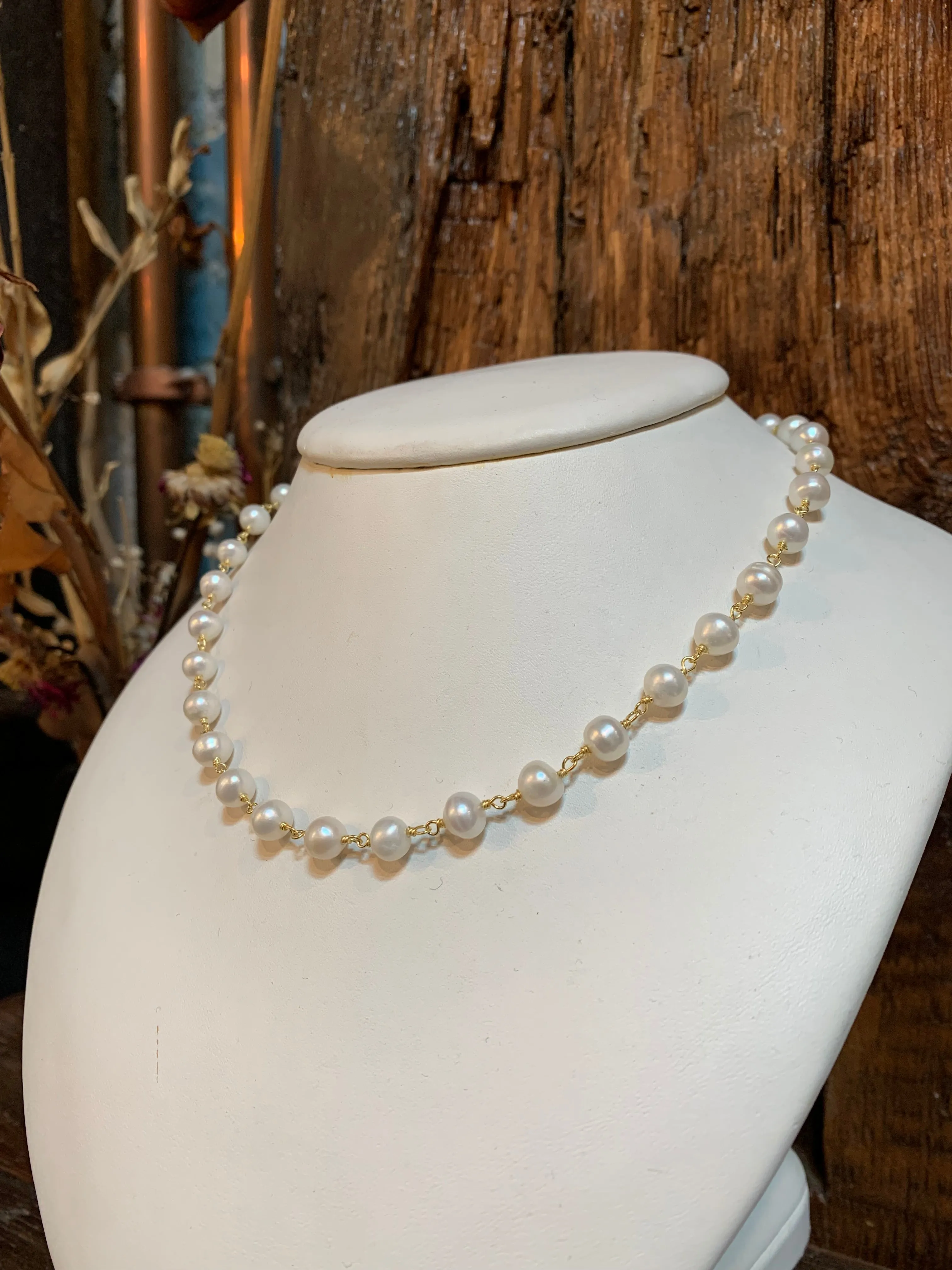 Susan Rifkin Chunky Pearl Choker Necklace