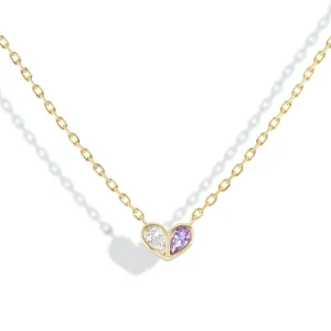 Sweetheart Necklace Diamond & Purple Sapphire