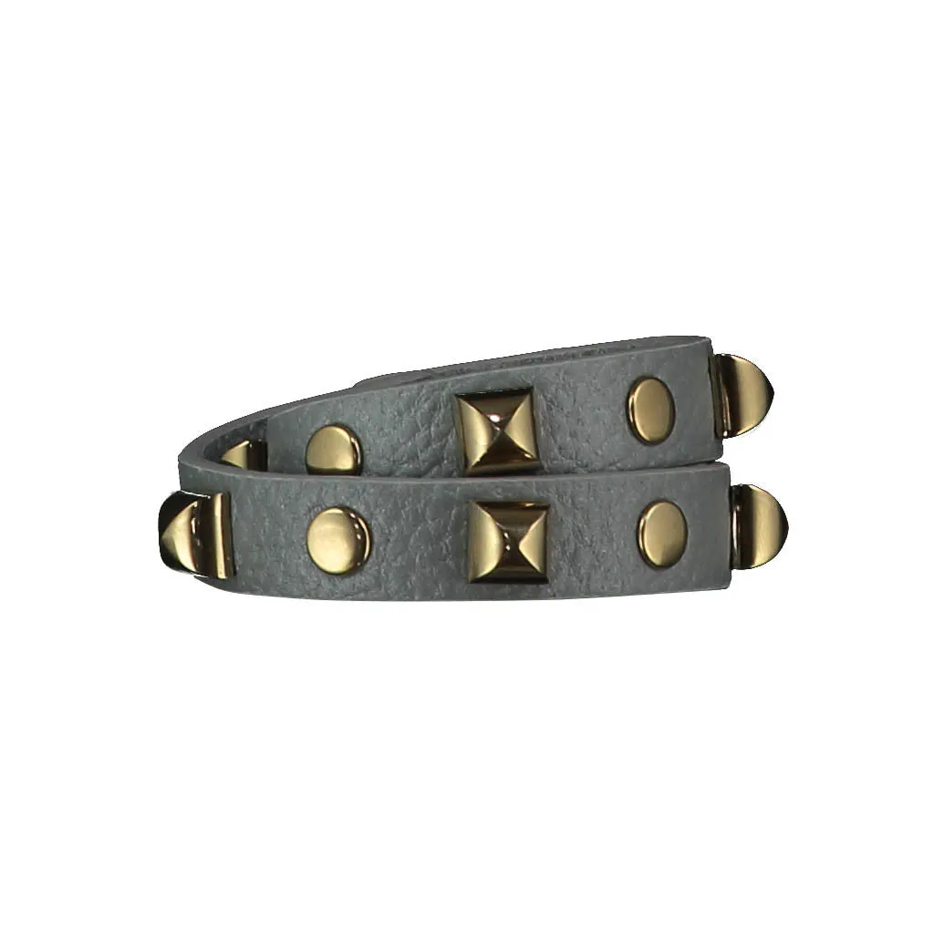 Tanya Grey Leather Bracelet