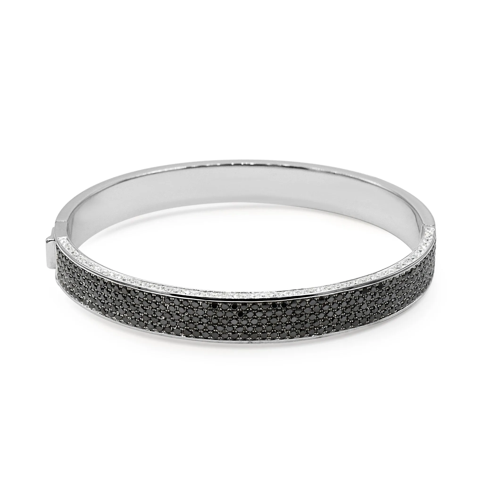 Theo Fennell Black & White Diamond Set Bangle - 18ct White Gold