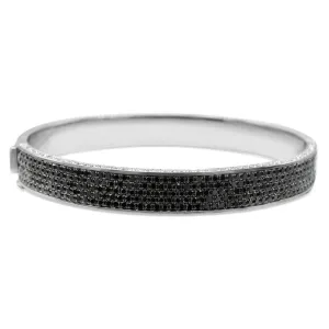 Theo Fennell Black & White Diamond Set Bangle - 18ct White Gold