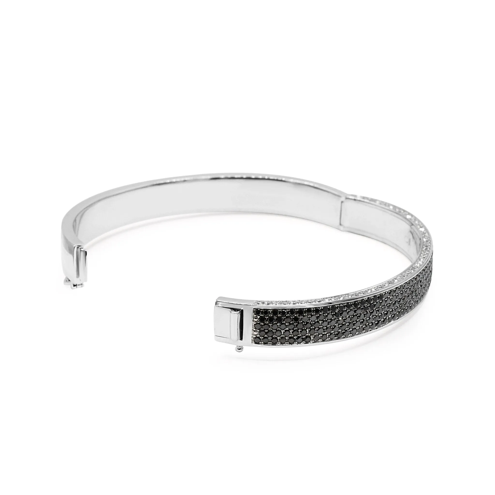 Theo Fennell Black & White Diamond Set Bangle - 18ct White Gold