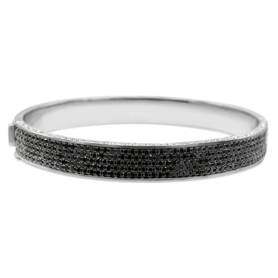 Theo Fennell Black & White Diamond Set Bangle - 18ct White Gold