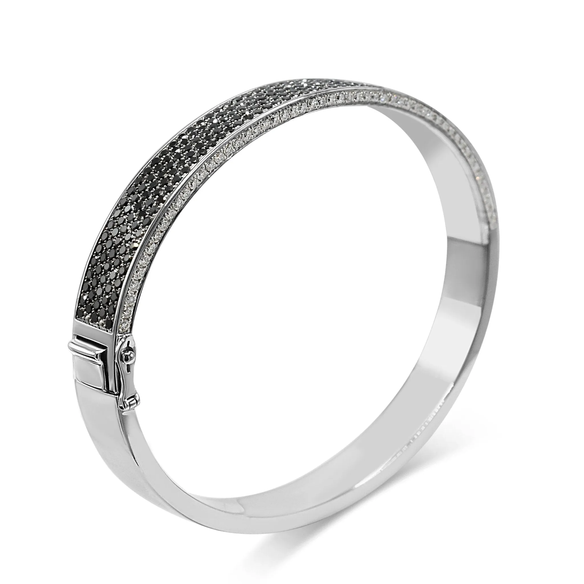 Theo Fennell Black & White Diamond Set Bangle - 18ct White Gold