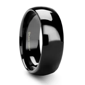 Thorsten Varen Black Titanium Polished Finish Domed Wedding Band (8mm) T5997-BTDR