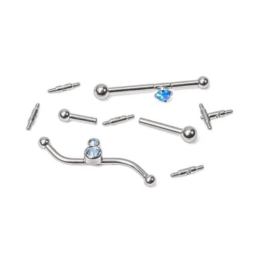 Tilum Titanium 4mm Long Threaded Bar with 1.2mm Thread Patterns for Ear Projects