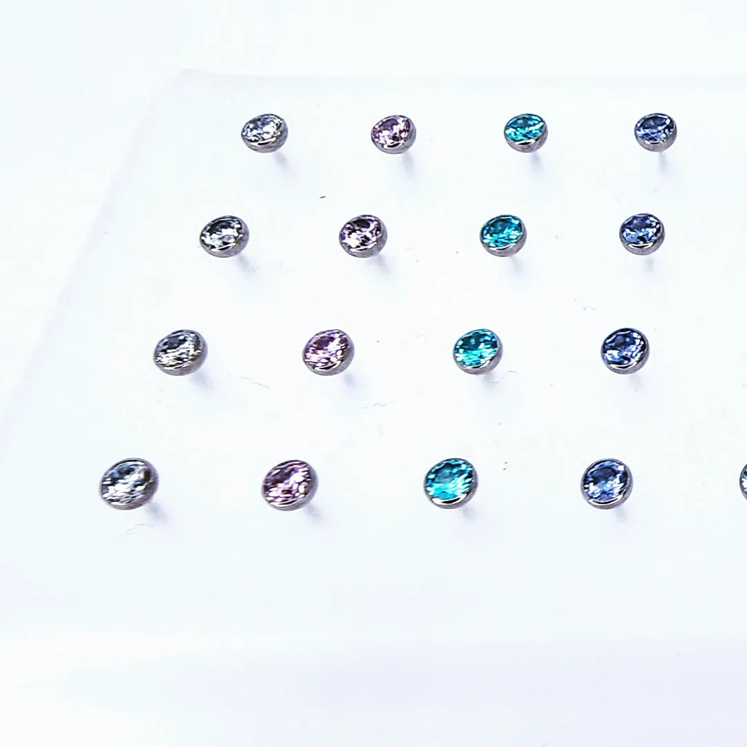 Titanium threadless beads,5A Cubic zirconia. Over 75k pieces sold last yr!!