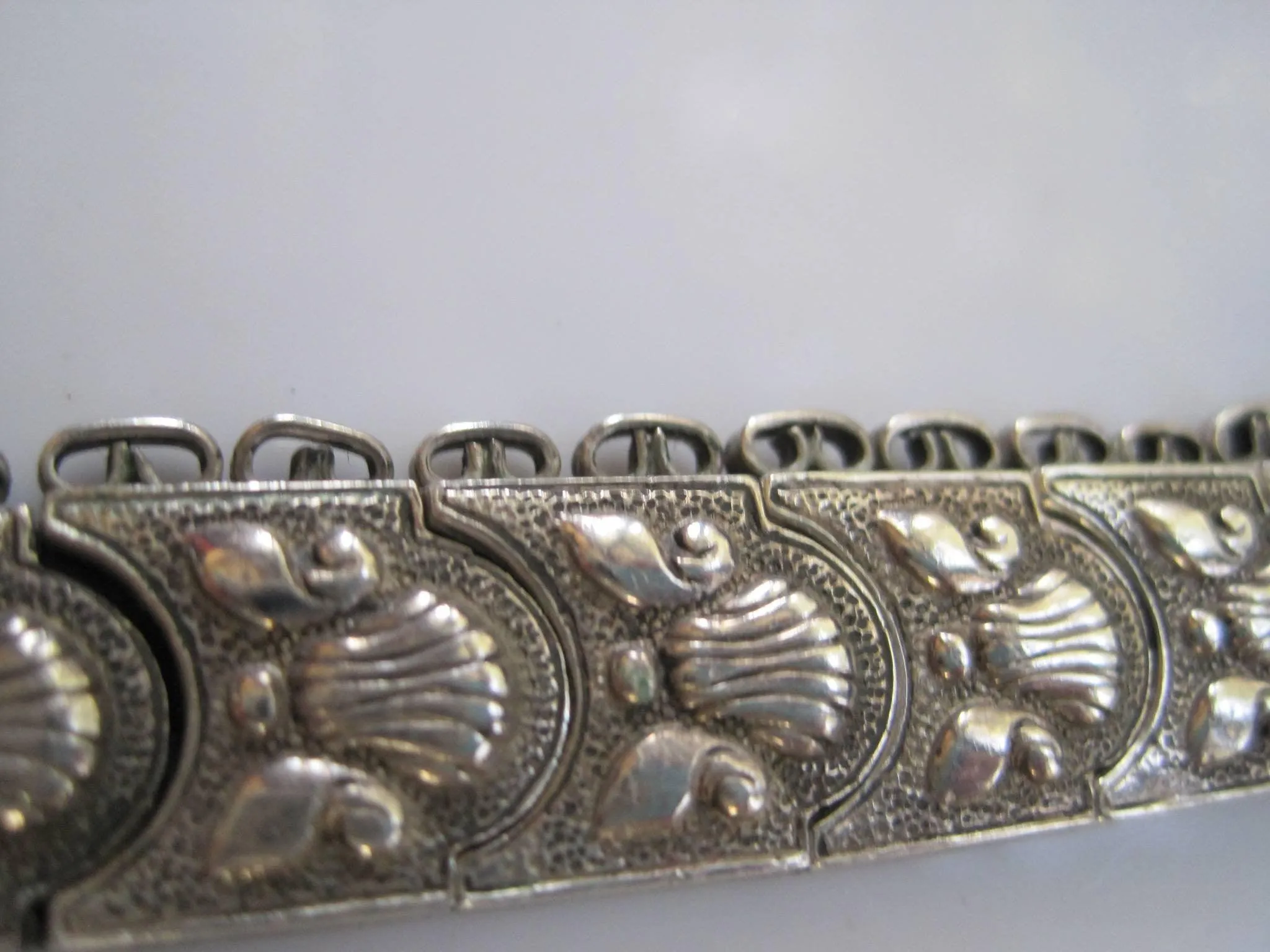 Vintage Byzantine Style Turkish Sterling Silver Bracelet by 84 NU