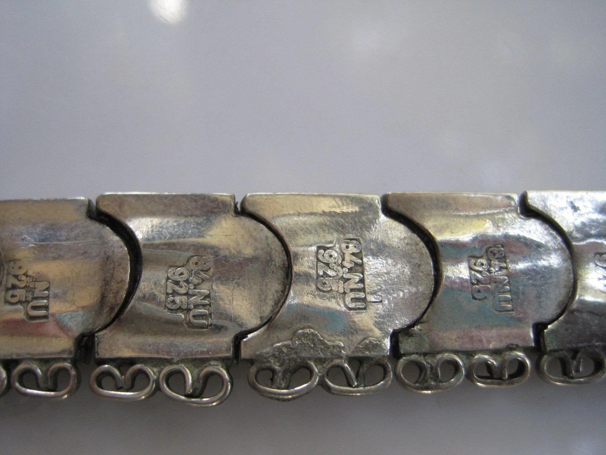 Vintage Byzantine Style Turkish Sterling Silver Bracelet by 84 NU