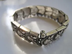 Vintage Byzantine Style Turkish Sterling Silver Bracelet by 84 NU