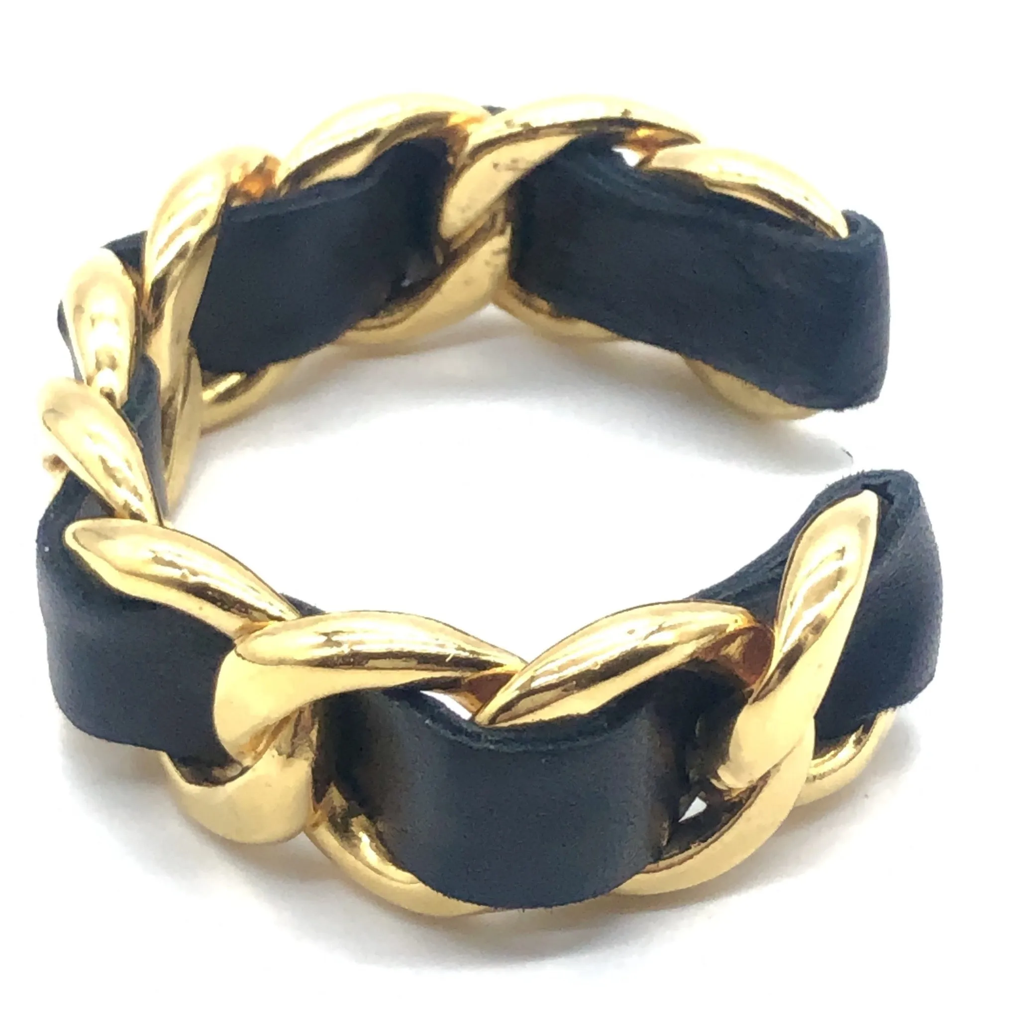 Vintage Chanel Leather Weave Bracelet