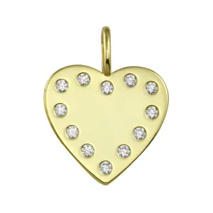 White Stones Heart Charm