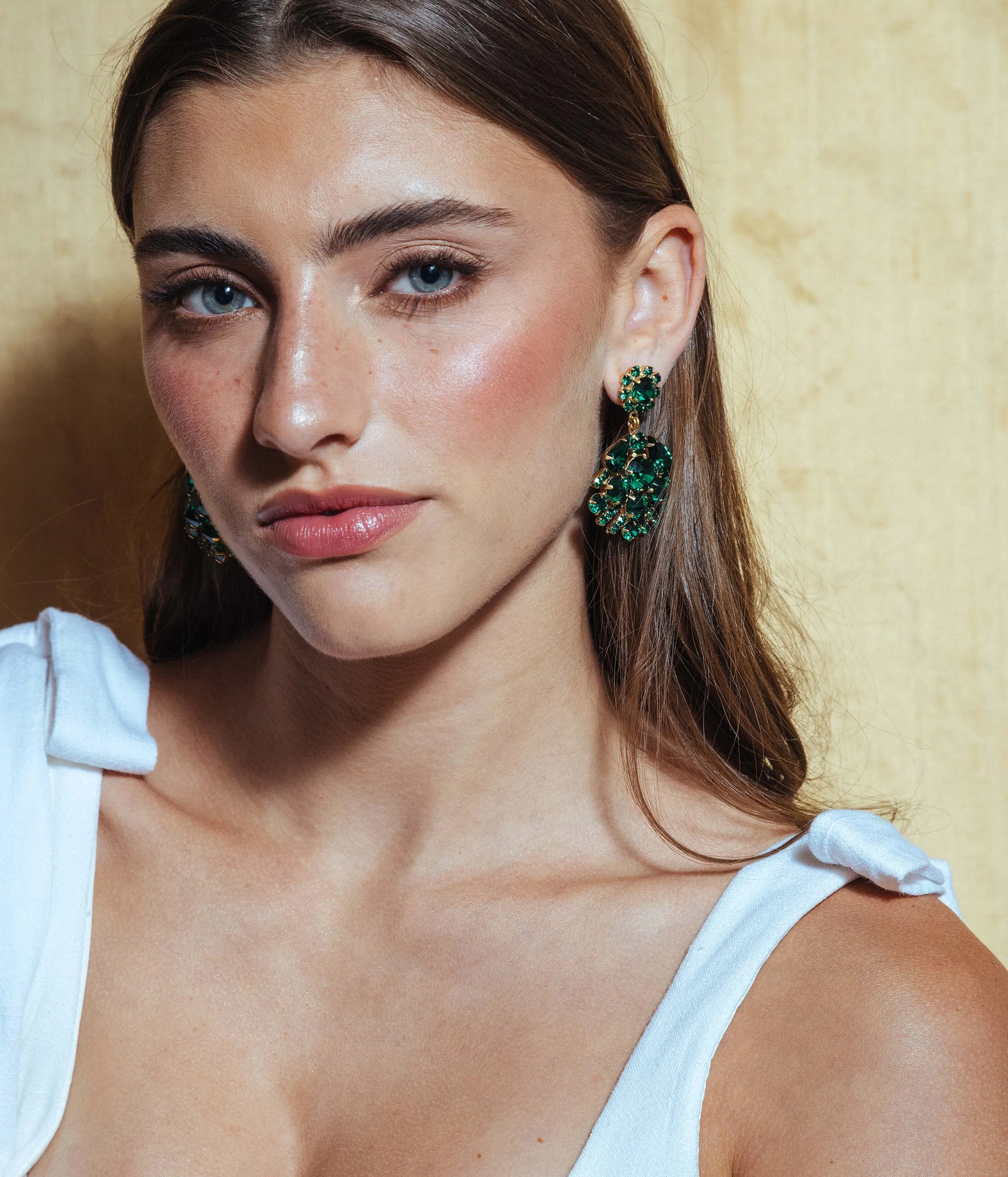 Willa Earrings in Emerald